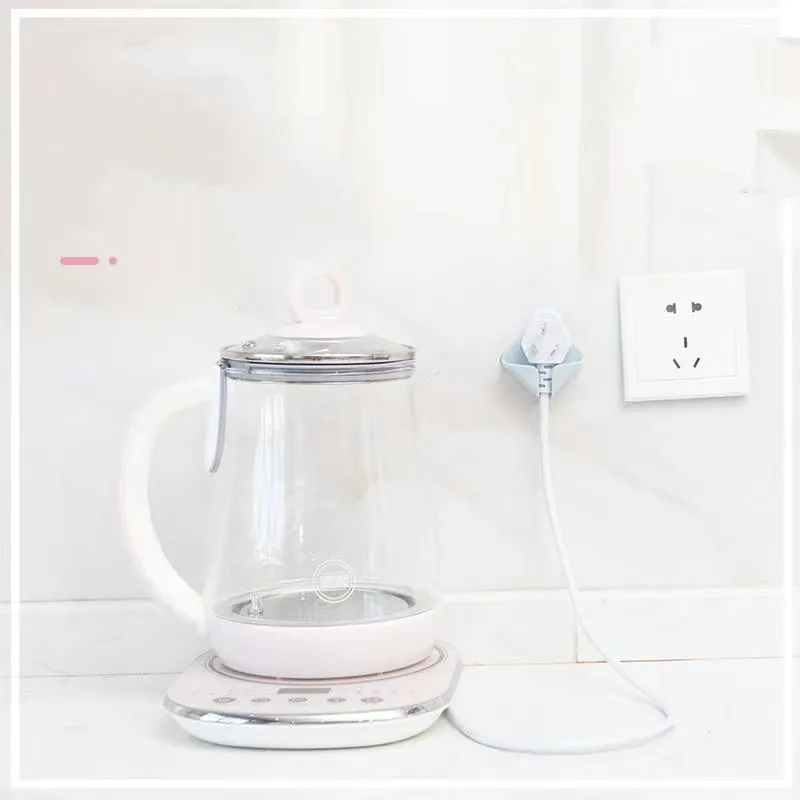 

Plug hook punch-free strong power transparent paste wire kitchen socket storage rack creative