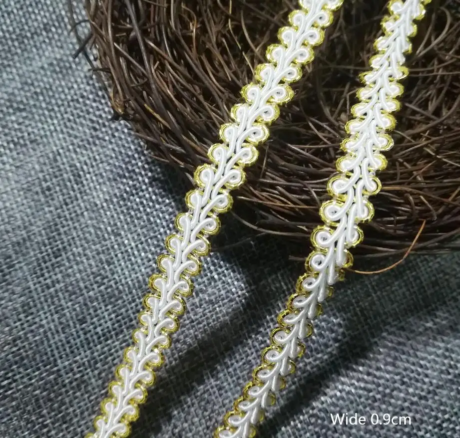 1 ярд высокое качество новейшая Золотая кружевная ткань аппликация кружево