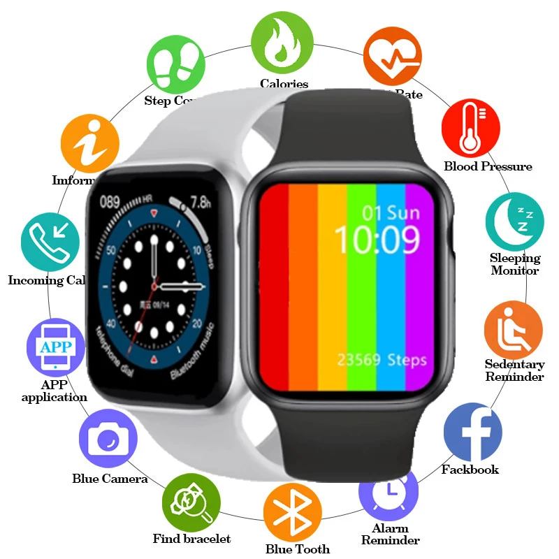 

For IWO W46 Smart Watch Men Women Smartwatch 44mm W26 High Quality Watch Fit Bluetooth Thermomter Blood Pressure Smart Clock