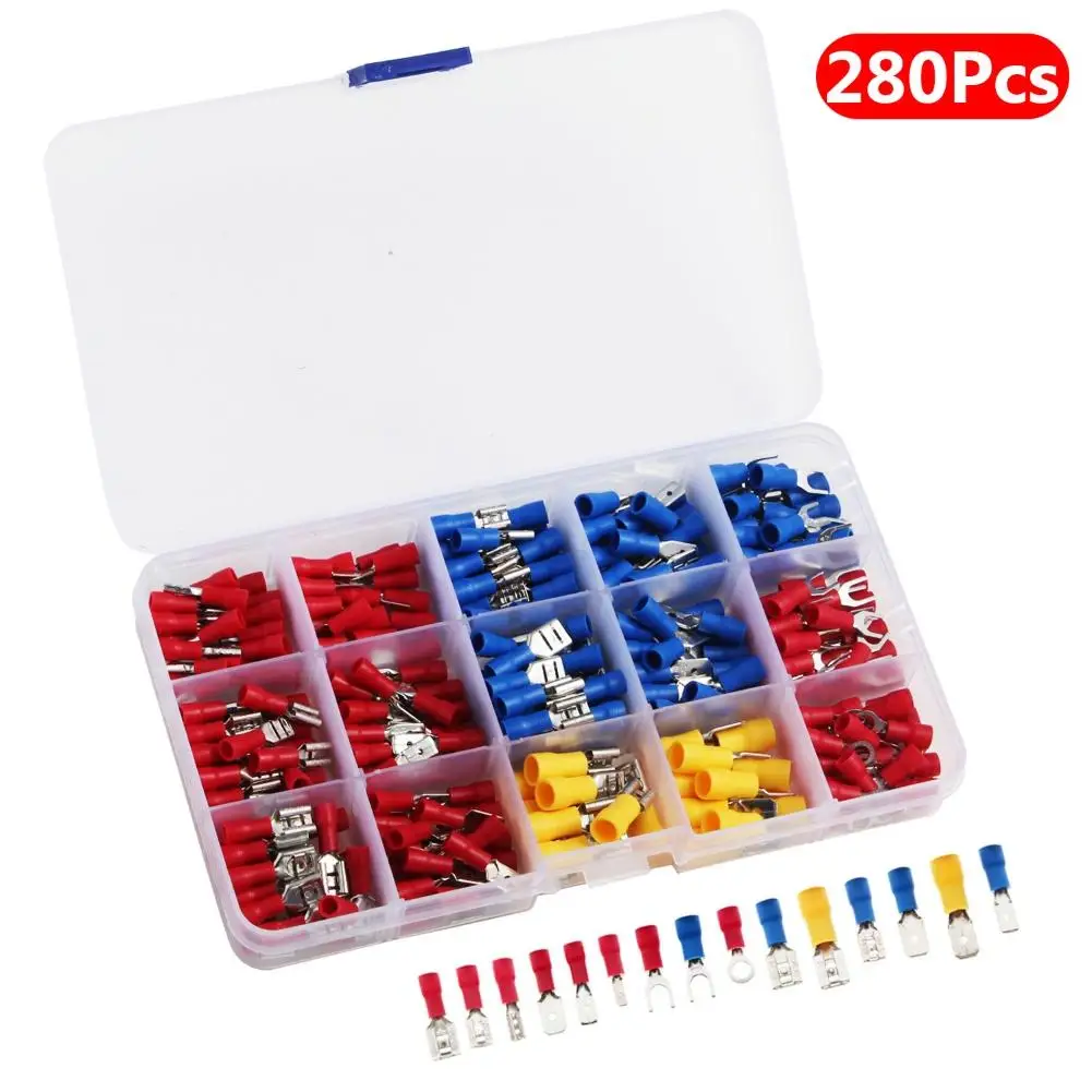

280Pcs Assorted Electrical Wire Cold-Pressure Insulated Spade Crimp Terminal