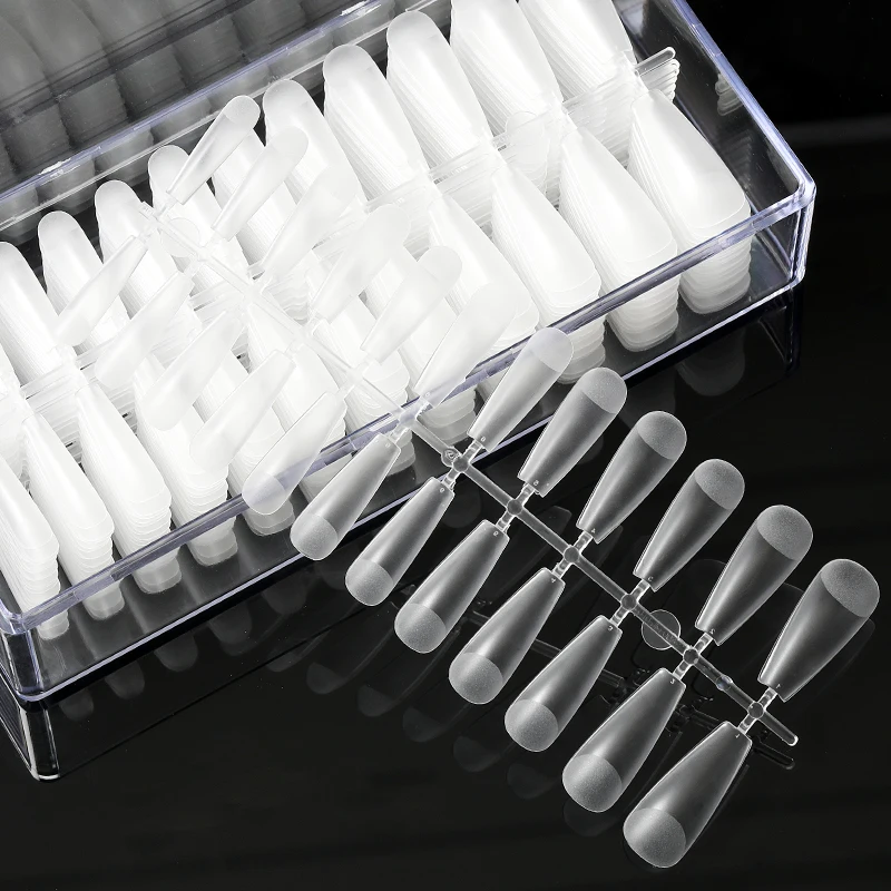 

240Pcs /Box Full/Half Cover Acrylic Clear Ballet Coffin French Fake Tips For Nails Straight Round End Salon Supply False Nails