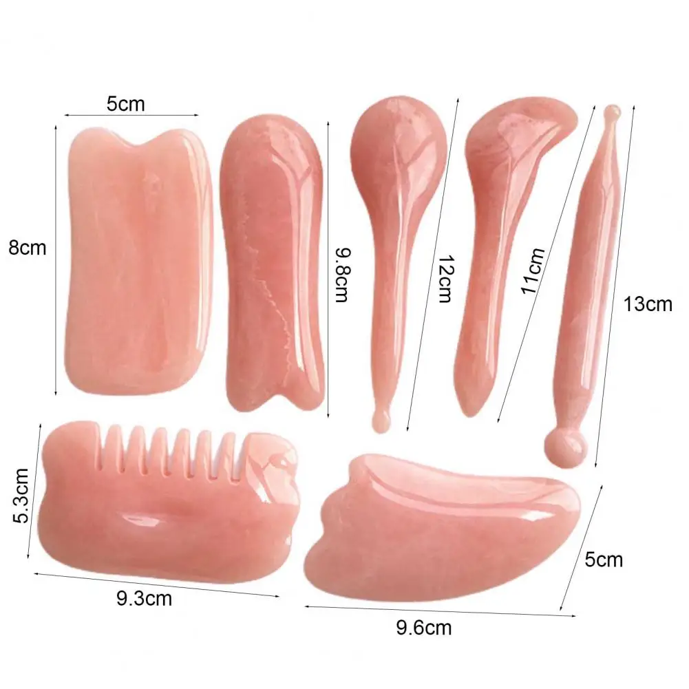 

7Pcs/Set Face Scraper Eco-friendly Prevent Wrinkle Resin Massager Guasha Board Set for Home