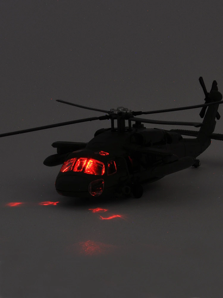 

LED flash 29CM 1/72 scale metal Black Hawk helicopter Millitary model Army fighter aircraft airplane adult children toy military