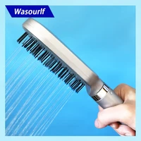 wasourlf oxygenics comb shower head boost pressurize square hand shower bathroom abs plastic clean hair brush bath shower nozzle