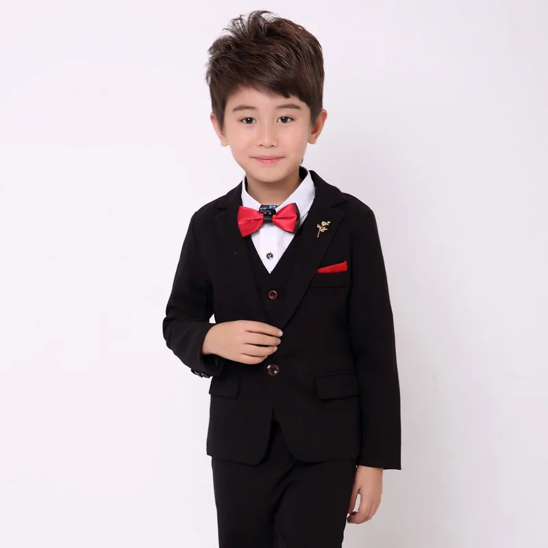 

Autumn Boys Formal School Suit Kids Wedding Party Bridegroon Dress Blazer Vest Pants 3Pcs Tuxedo Children Prom Ceremony Costume