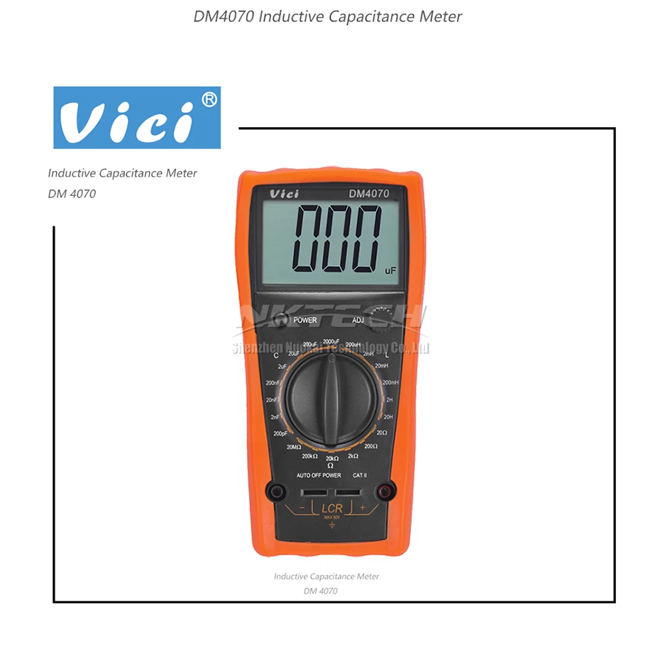 VICI DM4070 Цифровой Измеритель LCR мультиметр 3 1/2 20H индуктивность 2000 мкФ емкость 20 МОм сопротивление саморазряд R C ЖК-тестер