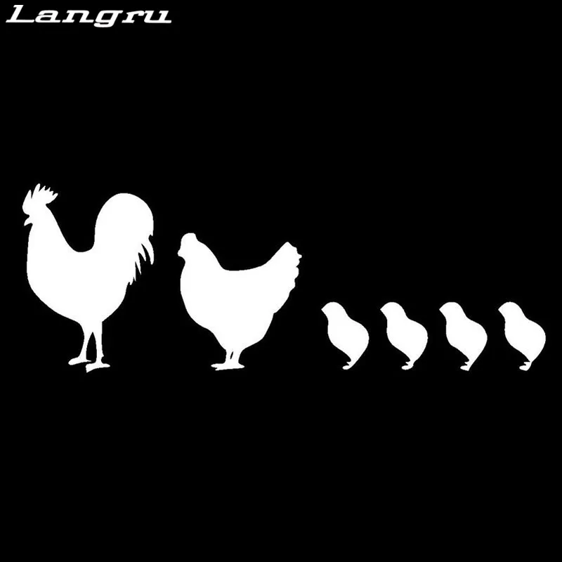 Langru 20*7 3 см забавная курица Милая Наклейка на тело Автомобиля Виниловые