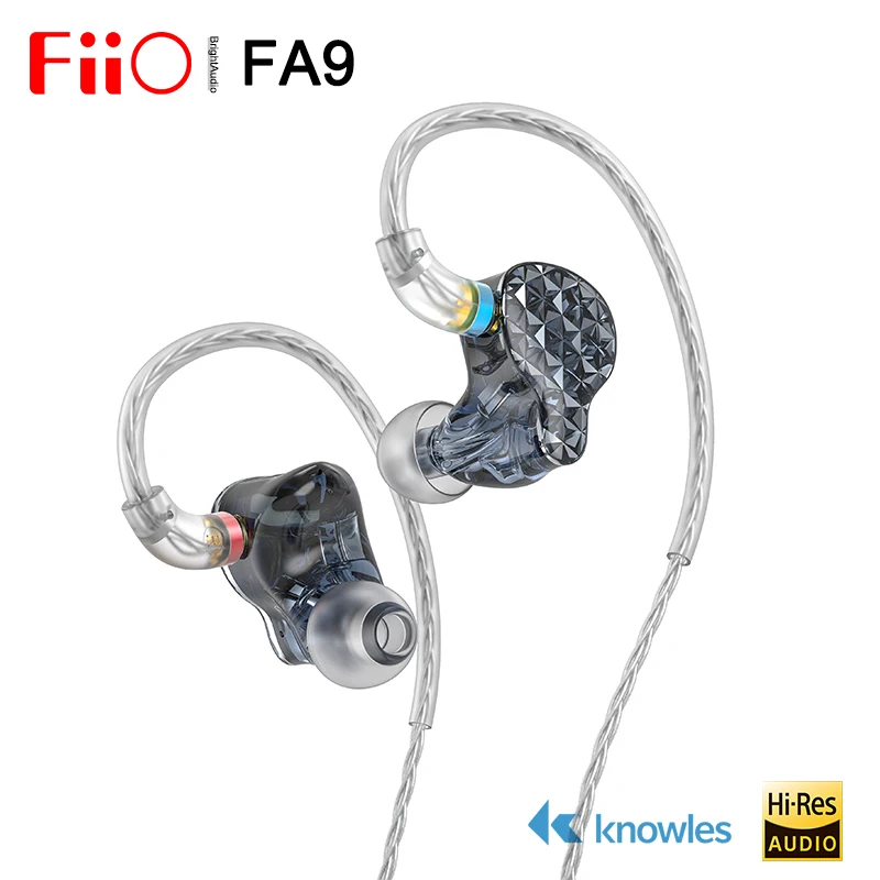 

FIIO FA9 Hi-res 6 Knowles Balanced Armature In-ear Earphone IEM,80.6mm ultra-long sound tube 4-way electronic crossover, MMCX