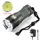 Новый мощный Ультраяркий светодиодный фонарик 12  T6, 80 Вт, высокий люмен, водонепроницаемый, алюминиевый сплав, тактический светодиодный фонарь онарик для кемпинга