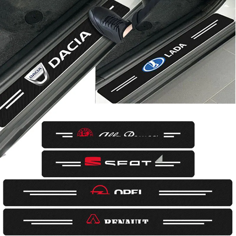 Карбоновая кожаная Автомобильная эмблема наклейки на порог для Toyota Camry Corolla RAV4 Yaris