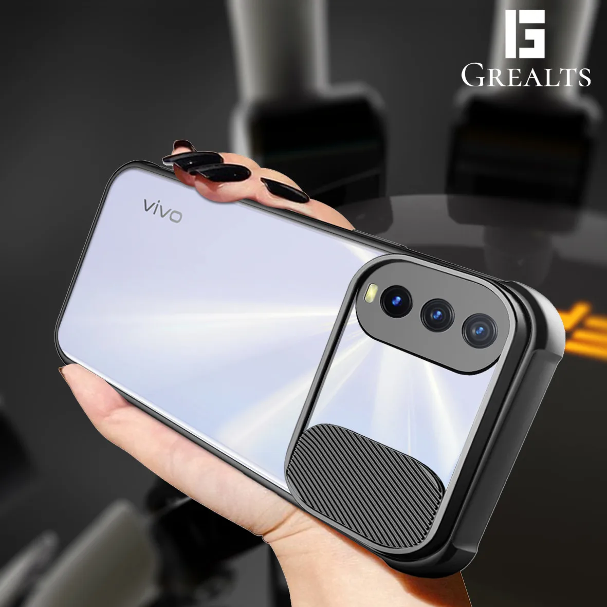 

Grealts for Vivo Y20 Y20s Y20i 2021 V20 SECase Transparent Hard Back Switch Window Lens Protection Anti-drop Ultra-thin Cover