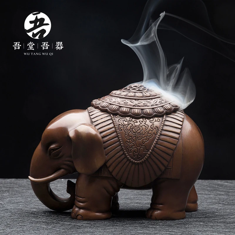 

★my unit copper elephant aroma stove household indoor sandalwood aloes smoked incense burner home furnishing articles ta
