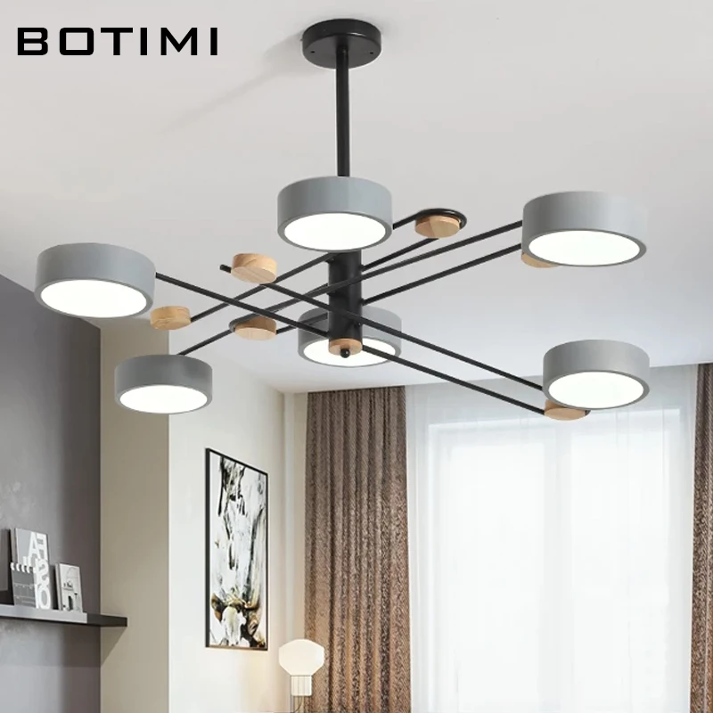 Металлическая светодиодная люстра BOTIMI в стиле арт деко 220 В золотистая