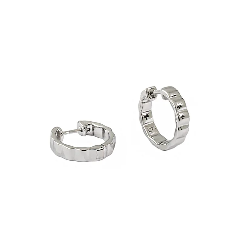 

Kinel Trendy Minimalist Real 100% 925 Sterling Silver Concave Convex Surface Earrings for Women Wedding Jewelry Gift