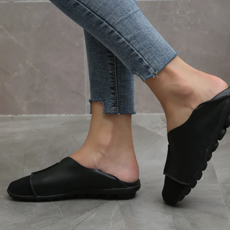 

Women's Flats Soft Soled PU Leather Shoes Spring Autumn Plus Size Comfortable Female Non-slip Flats Ladies Loafers Shoes