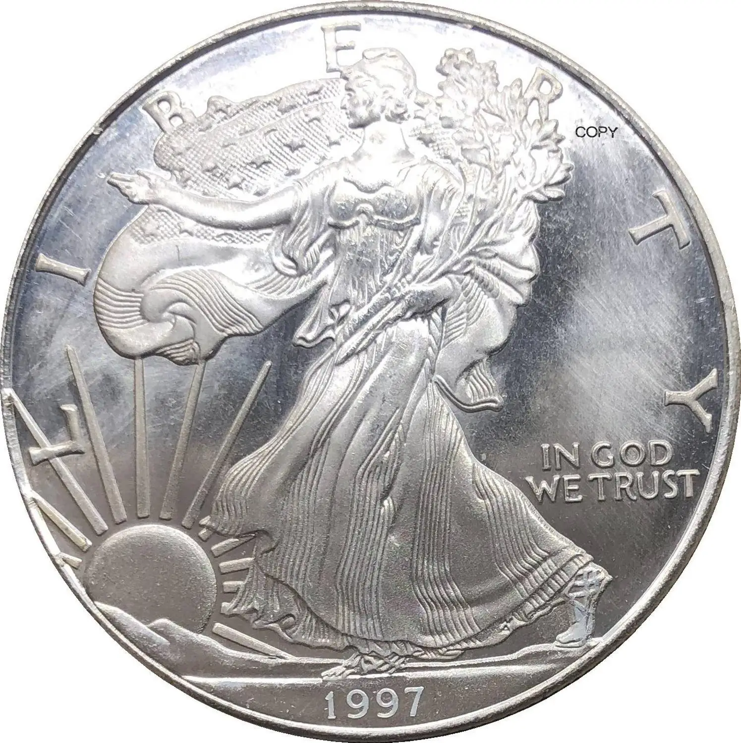 

United States 1 Dollar American Silver Eagle Bullion Coin 1997 Plated Silver Commemorative Coin Copy coin