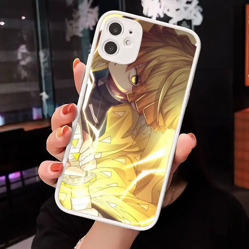 

demon slayer The Blade of Ghost Destruction Phone Case Matte Transparent for iPhone 7 8 11 12 s mini pro X XS XR MAX Plus cover