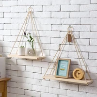 wood swing hanging rope plant hanger wall mounted floating shelves design flower pot tray for home wedding decor diy wood crafts