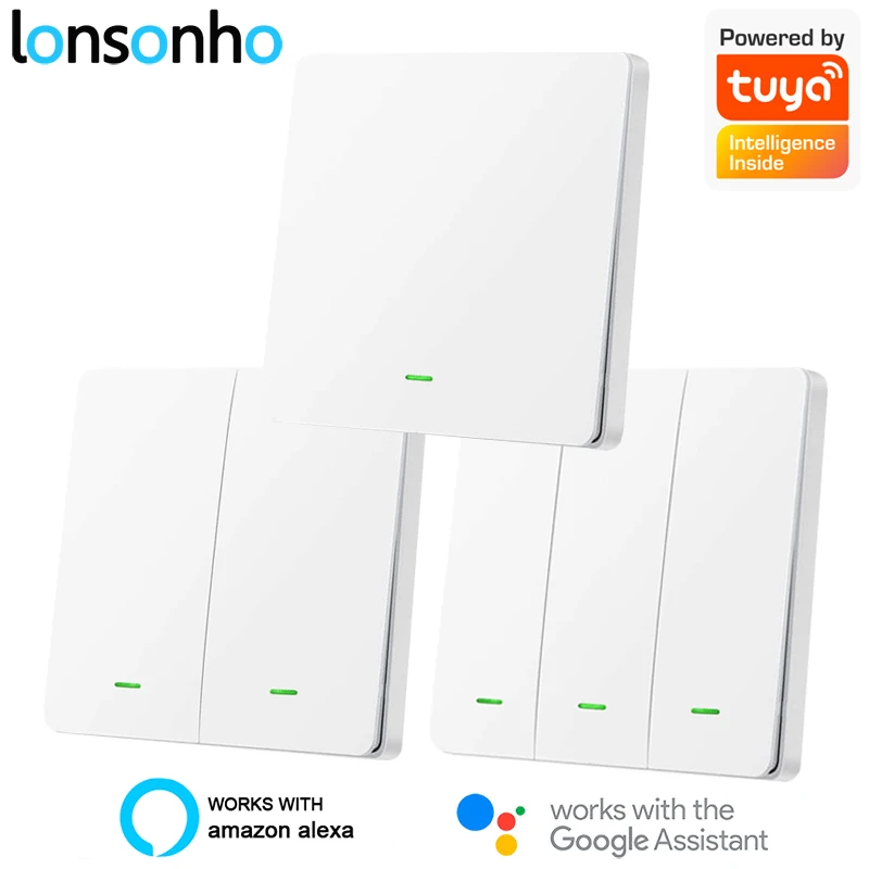 Умный переключатель Lonsonho с Wi Fi ЕС 220 В с/без нейтрального беспроводной Tuya Smart Life