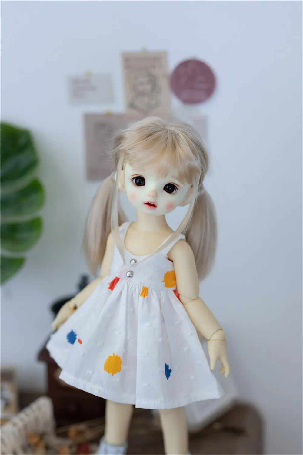 

BJD MDD 6-точечный двойной хвост молочный парик для куклы