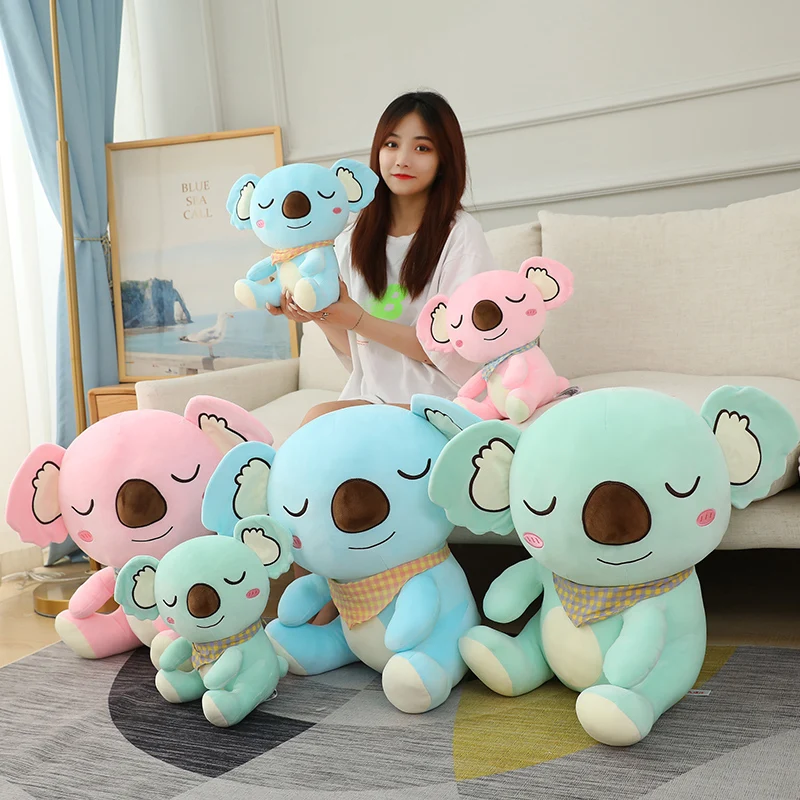 

Cute Sleeping koala plush toy Stuffed Scarf Cartoon animals plushies Baby appease toys birthday gift for kids Xmas present