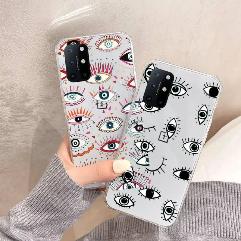 

Demon eyes minimalist design Phone Case Transparent for OnePlus 7 9 8 t pro