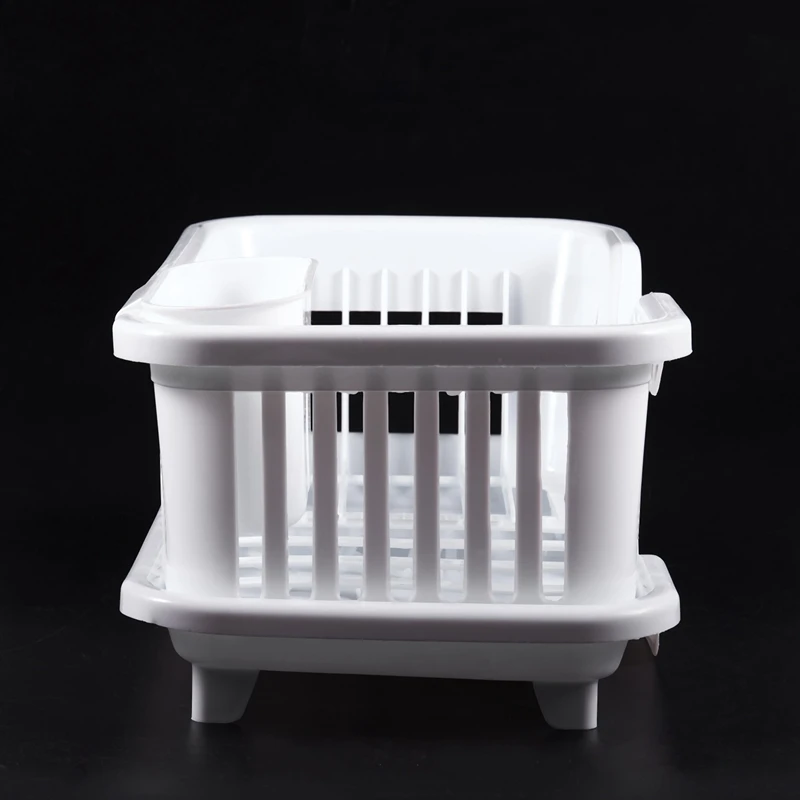 Kitchen Sink Dish Plate Utensil Drainer Drying Rack Holder Basket Organizer Tray White | Дом и сад