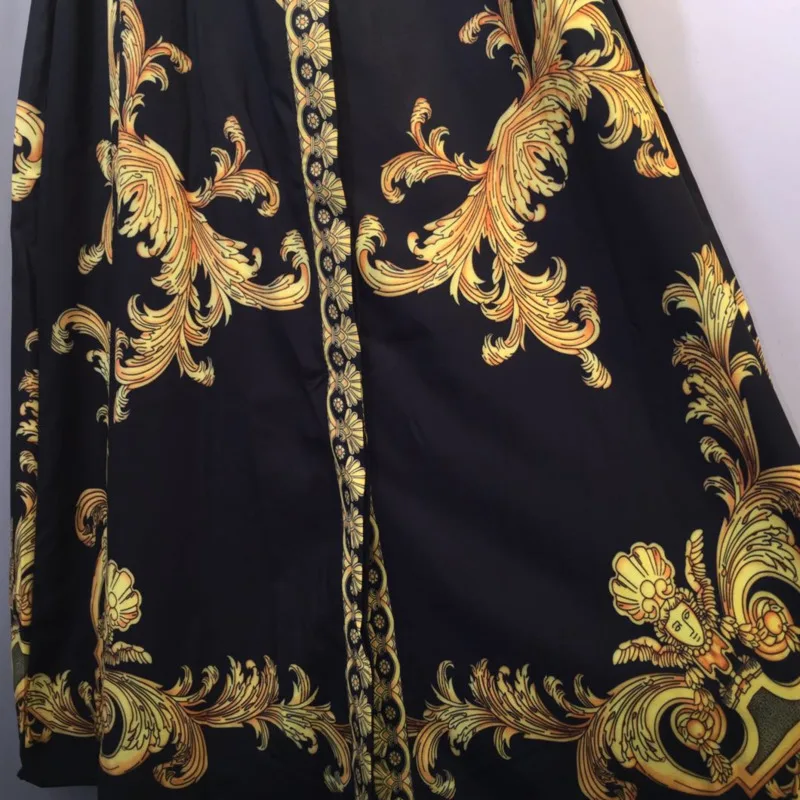 

IEQJ Women Vintage Elegant Temperament Printed Belt Robe Shirt Dress New Lapel Long Sleeve Loose Fashion Tide Summer 2021 3F0354