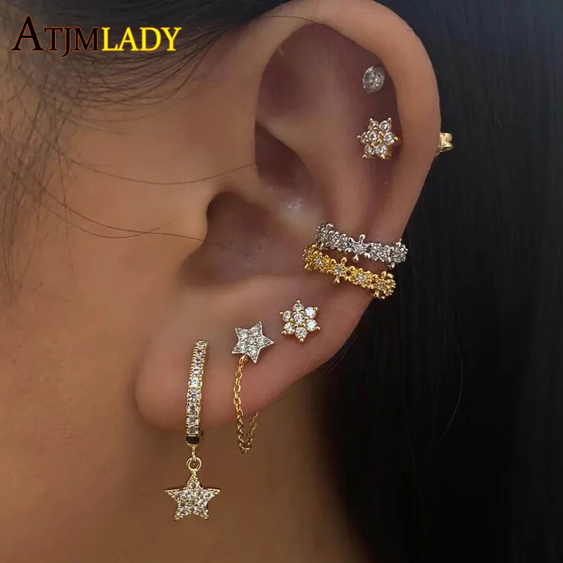 Маленькие серьги гвоздики из стерлингового серебра 925 пробы с кубическим