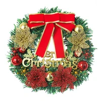 30cm front gate christmas wreath artificial xmas hanging lace red berry garland led strip lampoptional xmas wreath