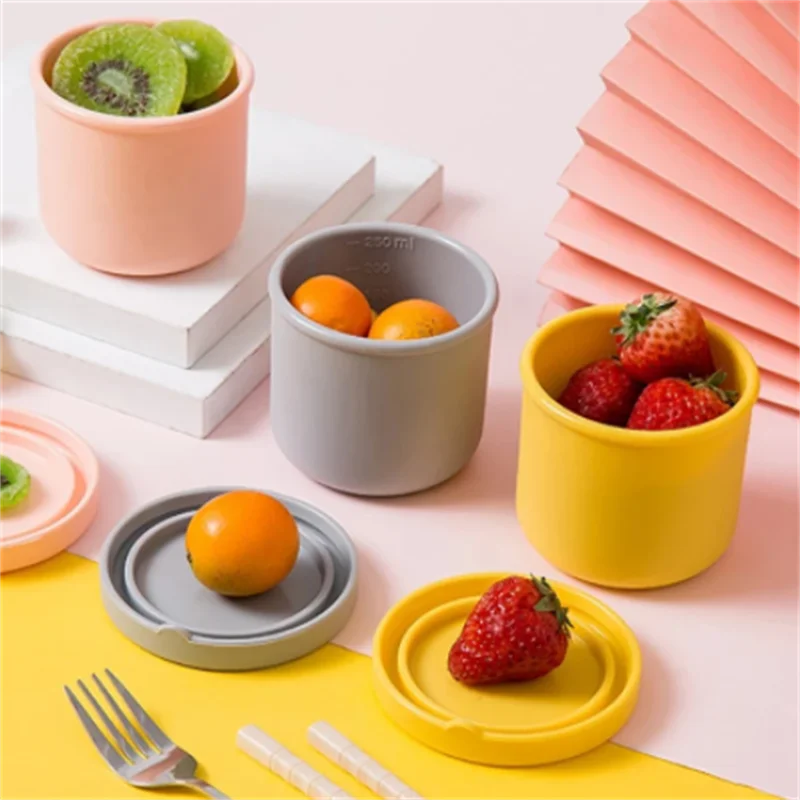 

Silicone Lunch Box Fruit Box Bento Vegetables Salad Fresh-Keeping Bowl with Lid Seal Leak Proof Camping Picnic Food Storage Box