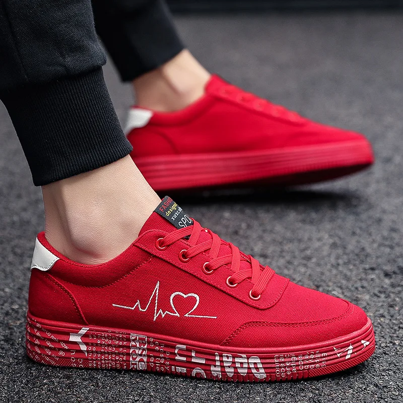 

2020 Men's and women's low-top shoes summer new couple shoes Korean trend casual shoes big red couple comfortable board shoes