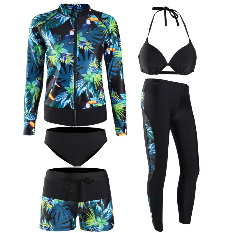 

Swim Wear Women 2019 Sexy Swimsuit Womens Rash Guard Windsurfing Diving New Sun Drying Korean Floating Long Sleeve Split