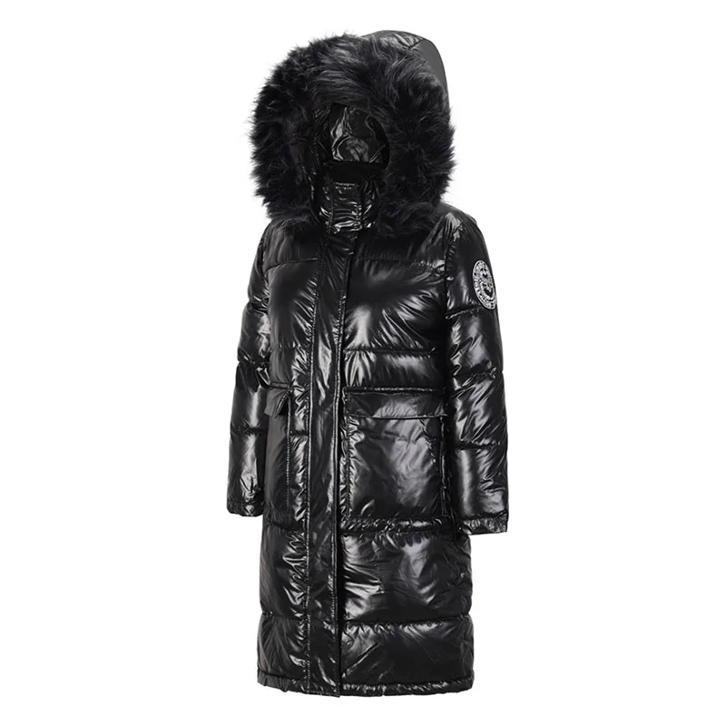 2023 New Fashion Winter Warm High Quality Casual Women Down Jacket Female Thicken Glossy Big Fur Collar Women Down Jacket NBH469