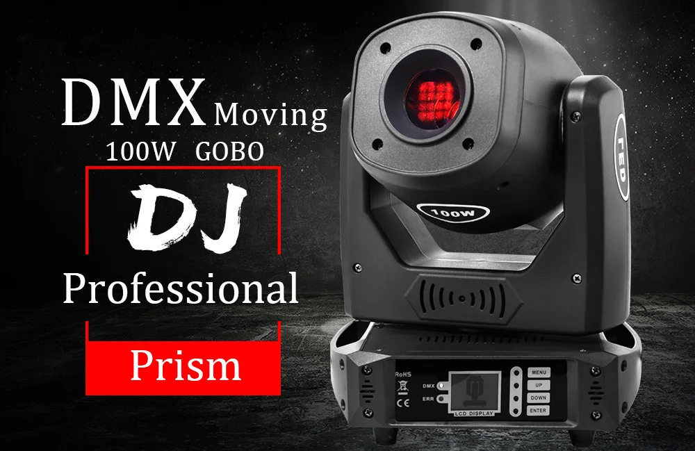 Lyre 100 Вт DMX-512 сценический светильник ing 100 Вт Светодиодный точечный светильник Профессиональный движущийся головной светильник с эффектом стробоскопа 14 каналов для клубной свадьбы