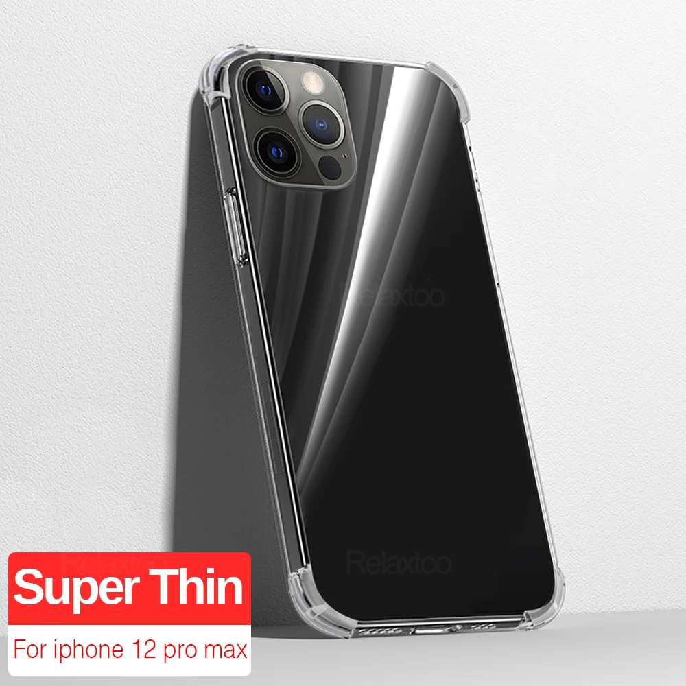for iphone 12 mini case transparent shockproof back cover funda iphone12 pro max aifon 11 x xs xr 6 7 8 plus se silicone coque free global shipping