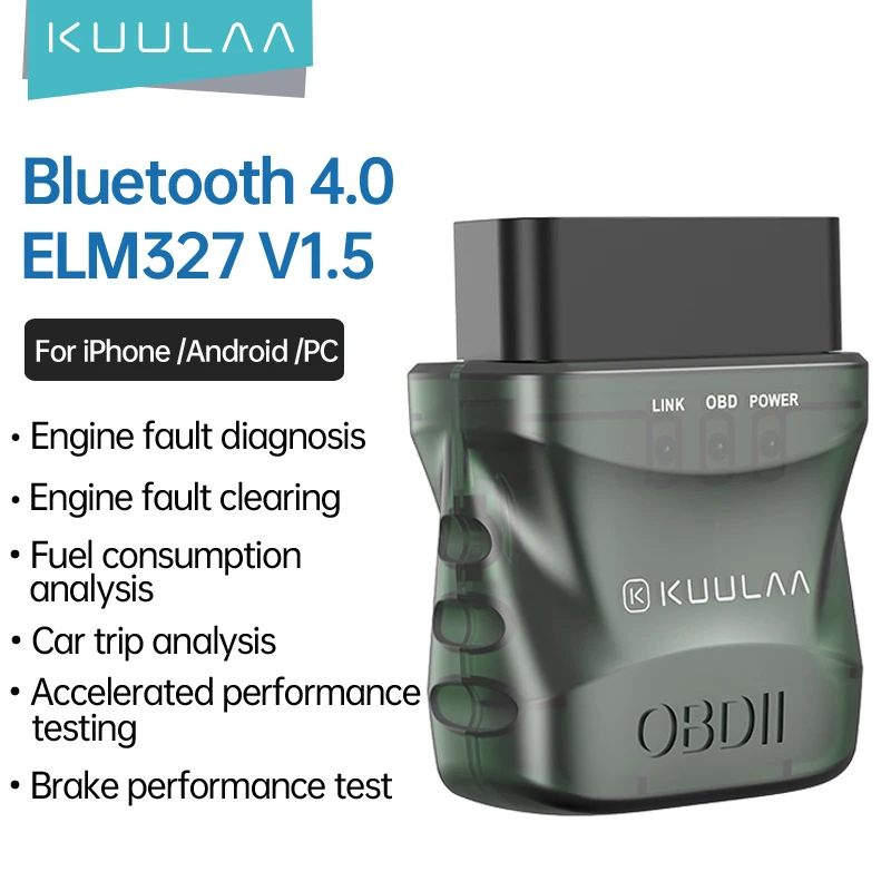 Автомобильный диагностический сканер KUULAA ELM327 V1.5 OBD2 Bluetooth 4 0 OBD 2 для IOS Android ПК ELM 327