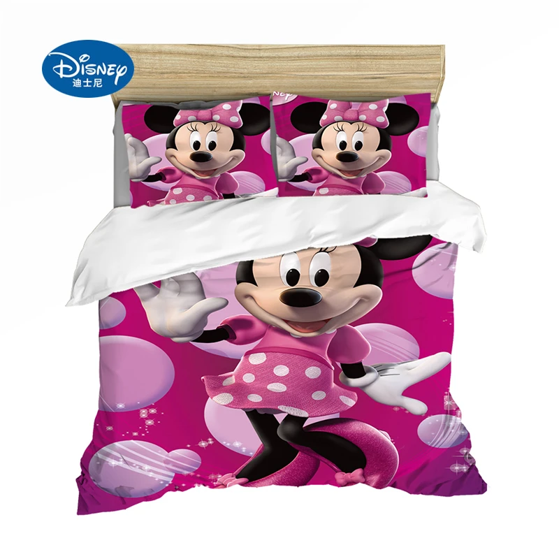 Дисней мультфильм Постельное белье Микки Минни пододеяльник Queen King Size белый