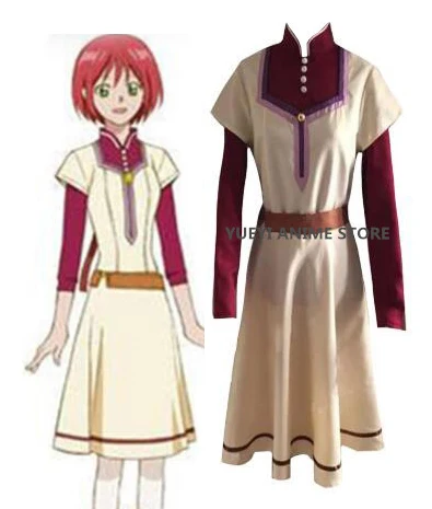 Akagami без Shirayukihime платье Shirayuki Косплэй костюм белоснежные зимние ботинки с красным