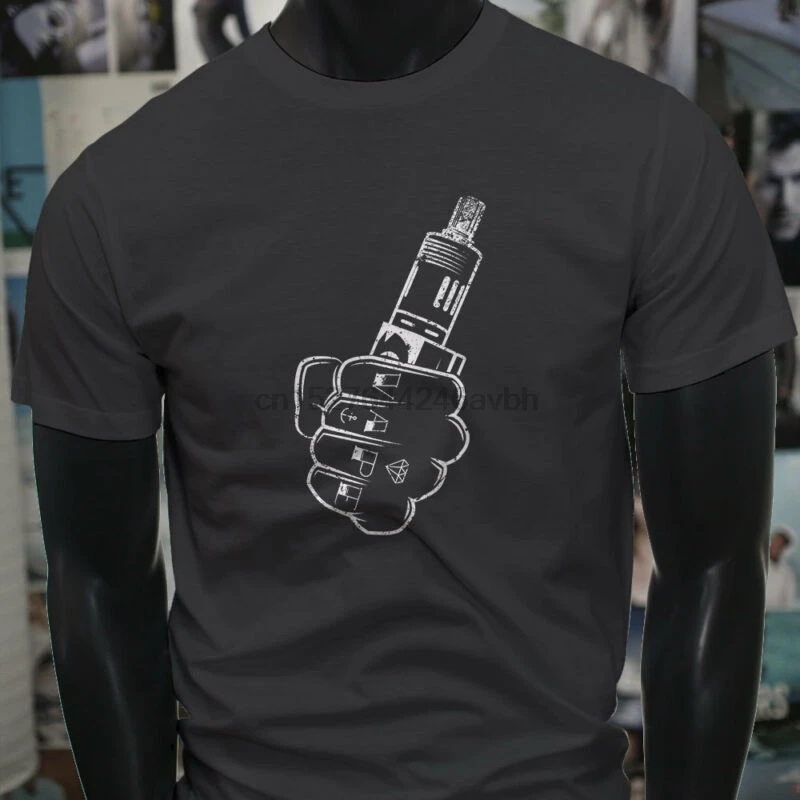 VAPE FIST E-CIG паровой испаритель сок дым горит Мужская футболка с древесным углем |