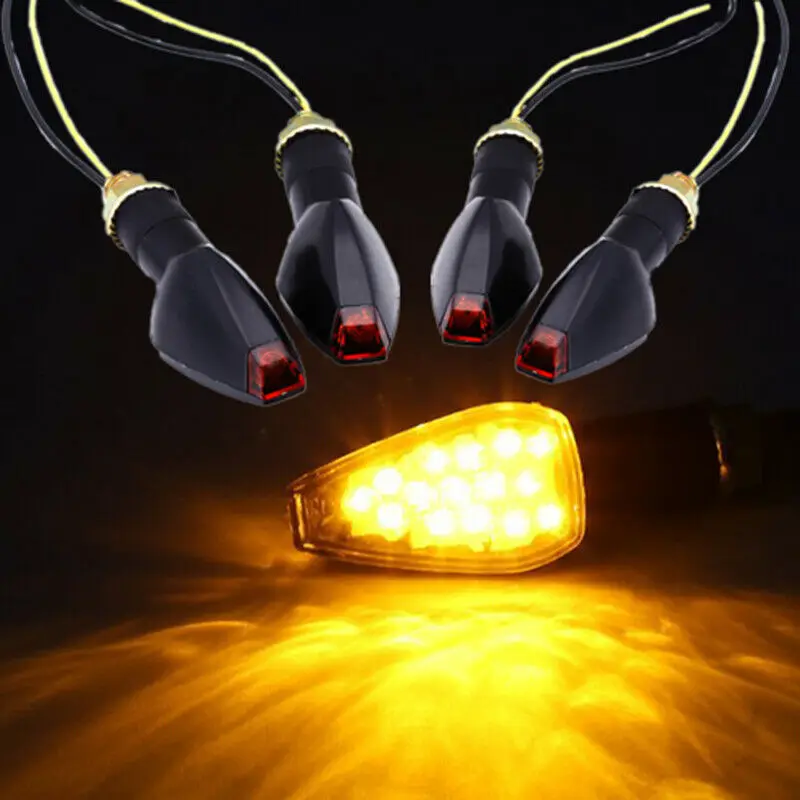

4x Black Turn Signal LED Dual Sports Motorcycle dirt bike light blinker mx mini
