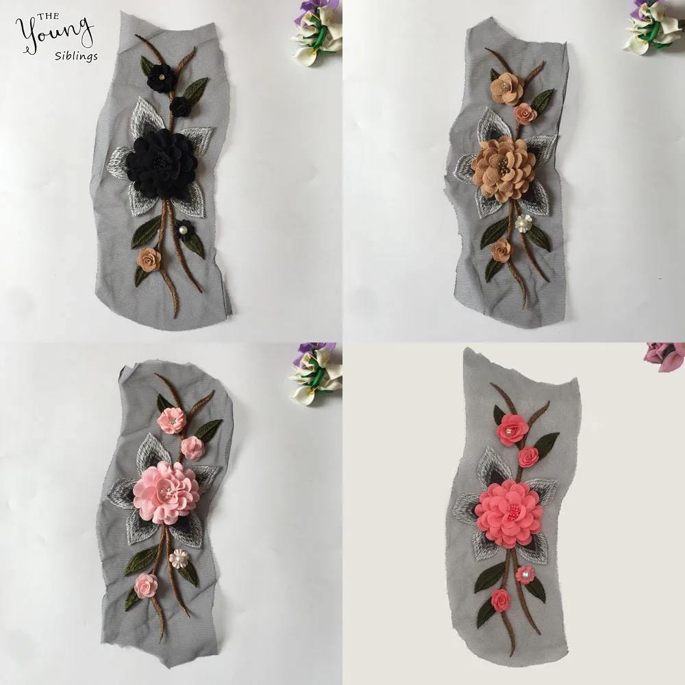 Новое поступление вышивка аппликация кружевной воротник DIY шитье вырез Тюль