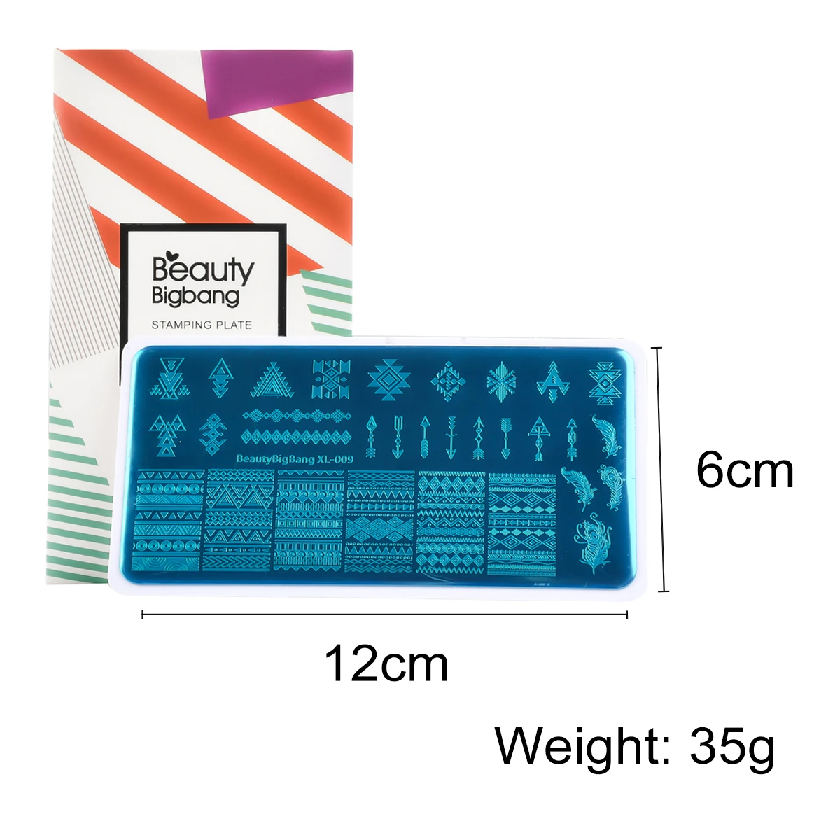 BeautyBigBang пластины для штамповки ногтей 6*12 см Прямоугольный шаблон Египетский полосатый перо Листья изображения трафарет для дизайна ногтей штамп пластины