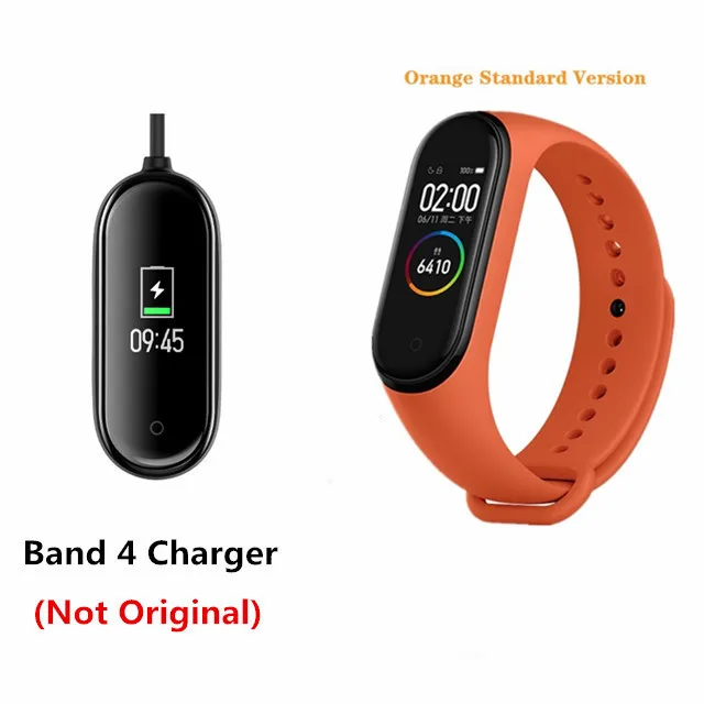 Qriginal add charger Новейший Xiaomi mi-браслет 4 Smart mi Band 4, фитнес-браслет с частотой сердечных сокращений 135 мАч, цветной AMOLED сенсорный экран, Bluetooth 5,0 - Цвет: Qriginal add charger