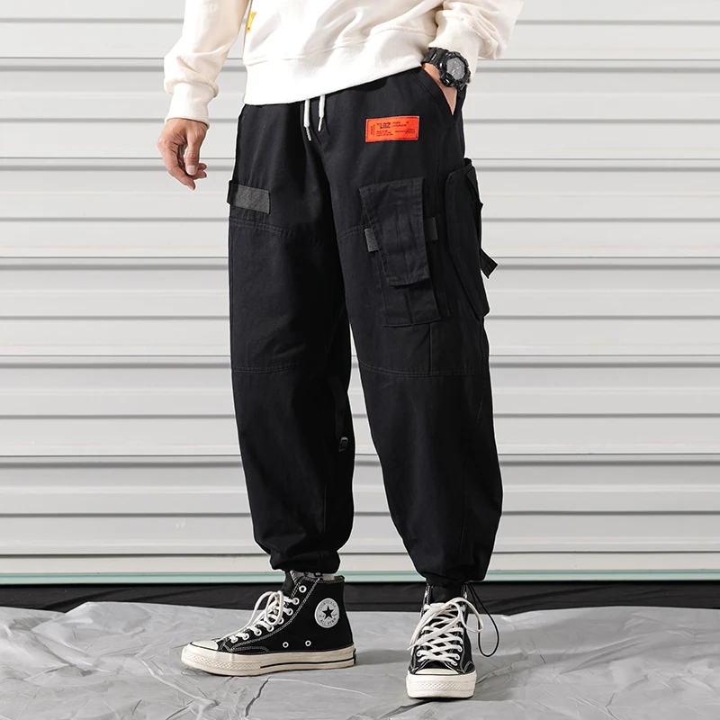 

Sports pants fitness training running pants casual spring and autumn cotton tunic pants fashion street pants men's elastic belt