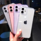 Чехол карамельных цветов для телефона iPhone 12 Mini 12 11 Pro X XR XS Max 7 8 Plus SE 2020, модный прозрачный мягкий чехол из ТПУ с правой подушкой безопасности