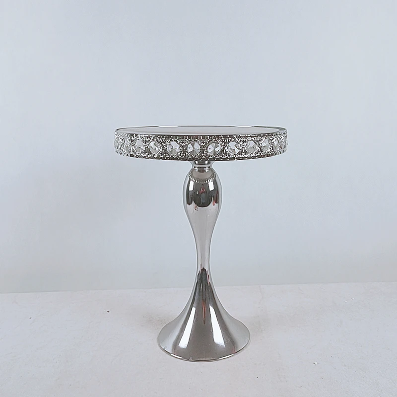 

1pcs Round Cake Stand Pedestal Holder Party crystal silver color