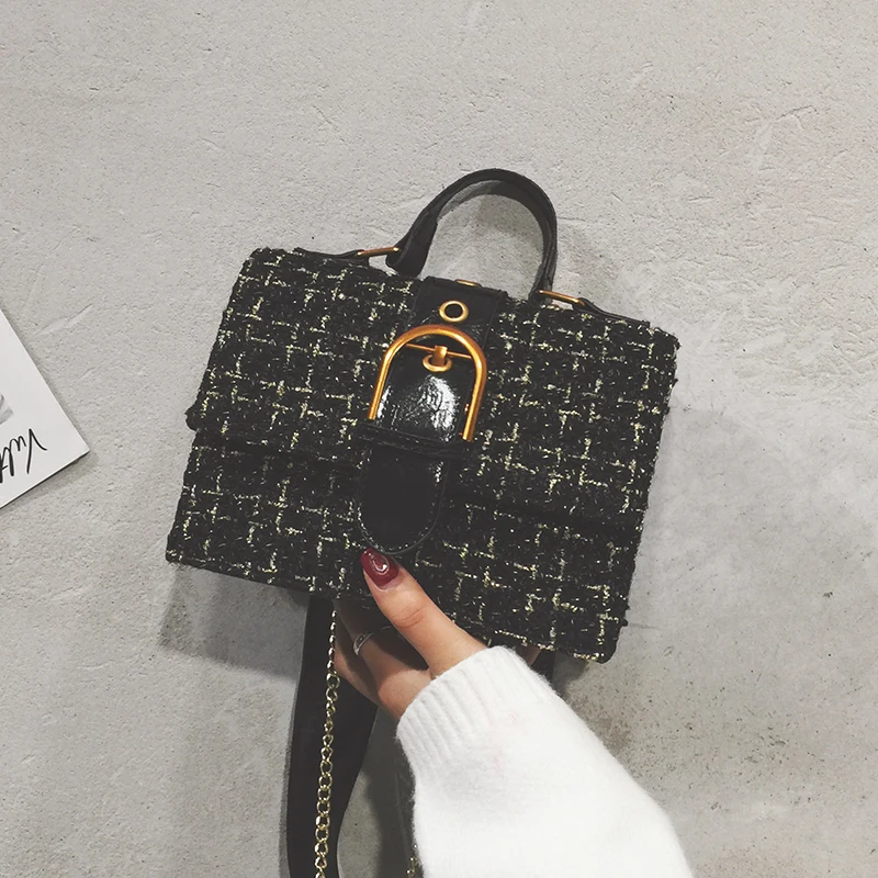 

Fashion Luxury Handbags Women Bags Designer Winter Kninting High Quality Wool Shoulder Bags Small Crossbody Bags For Women 2020