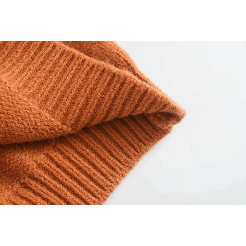 

Stylish Sweet Floral Embroidery Orange Cardigans Women Fashion O-Neck Button-up Sweaters Girls Chic Jumpers