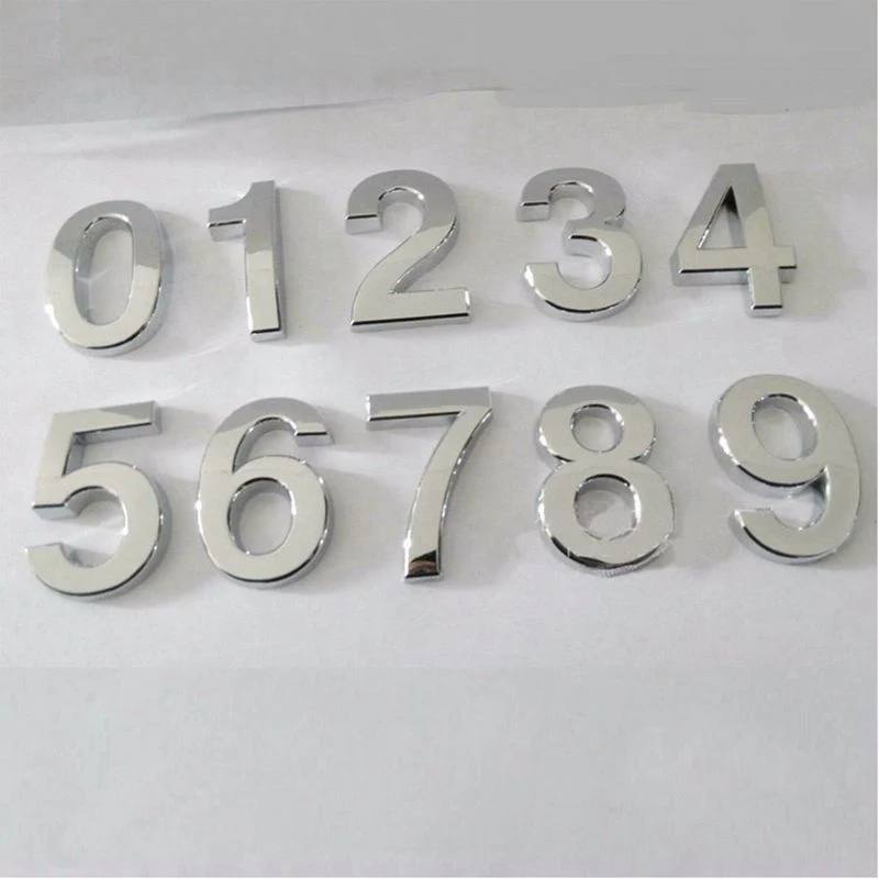 Фото 1Pc Fashion Plated Home Decor Address Scutcheon Digits Hotel Door Sticker Plate Sign House Number Plaque 5cm Silver Modern - купить по 1Pc Fashion Plated Home Decor Address Scutcheon Digits Hotel Door Sticker Plate Sign House Number Plaque 5cm Silver Modern - купить по